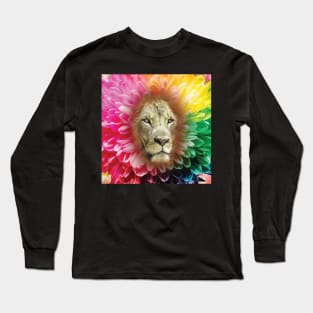 Lion With Flowers Long Sleeve T-Shirt